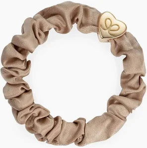 By Eloise Gold Heart Silk Scrunchie