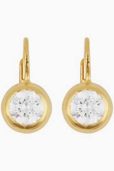 Hart Bezel Drop Earrings
