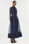 Simkhai Montgomery L/S Button Up Midi Dress - Midnight